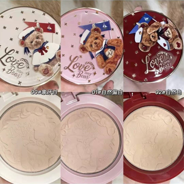 Flower Knows Teddy Bear Powder Oil-Control Setting Powder Long-Lasting Loose Powder Natural Concealer Touch-Up Cushion Waterproof Sweat-Resistant Powder