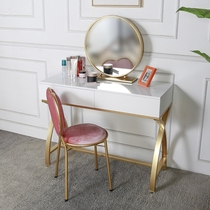 European dressing table bedroom dressing table small apartment solid wood dressing table modern simple multifunctional makeup table White