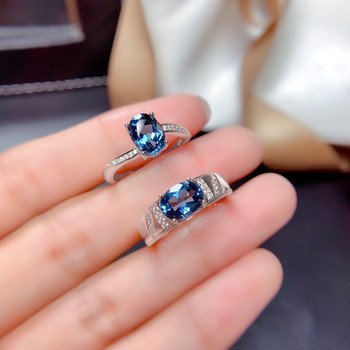Cabochon high ice blue artificial gemstone moissanite ring