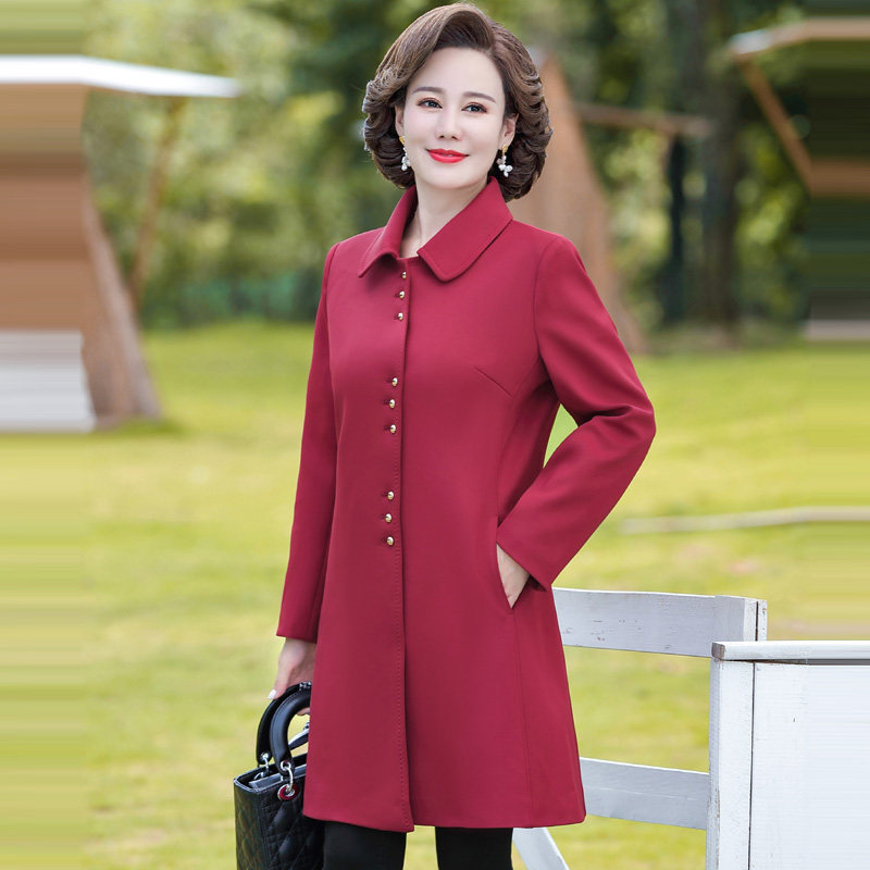 Middle Aged Atmosspring Clothing Winecoat Jacket Middle-aged mother Blouse Your Wife in your Lady Gala Noble Women Dress 