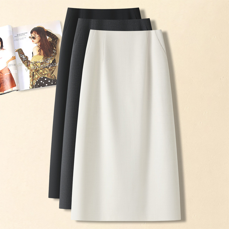 Off-White Women's Skirt, Spring/Summer 2026 New Style, High-Waisted, Slimming, Professional Suit Skirt, Mid-Length Pencil Skirt