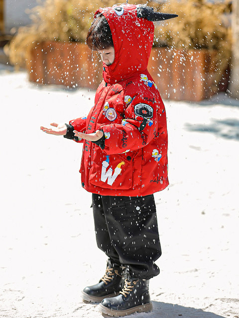 Three-Proof Boys' down Jacket 90% White Duck down Light-Up Ultraman 2025 New Children's Fleece-Lined Thickened Winter Coat