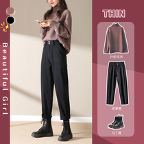 Cowboy dad pants womens spring 2021 new small man high waist thin loose Harun radish slacks