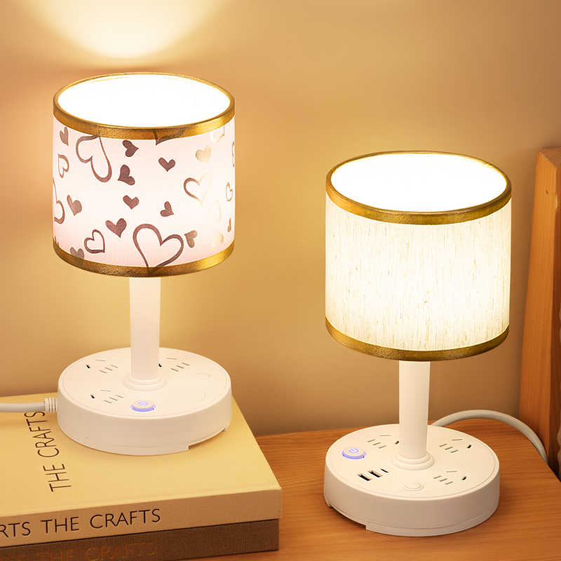 Multifunctional table lamp socket one-piece sleep light home bedroom sleeping room bed head student dorm room with small night light-Taobao