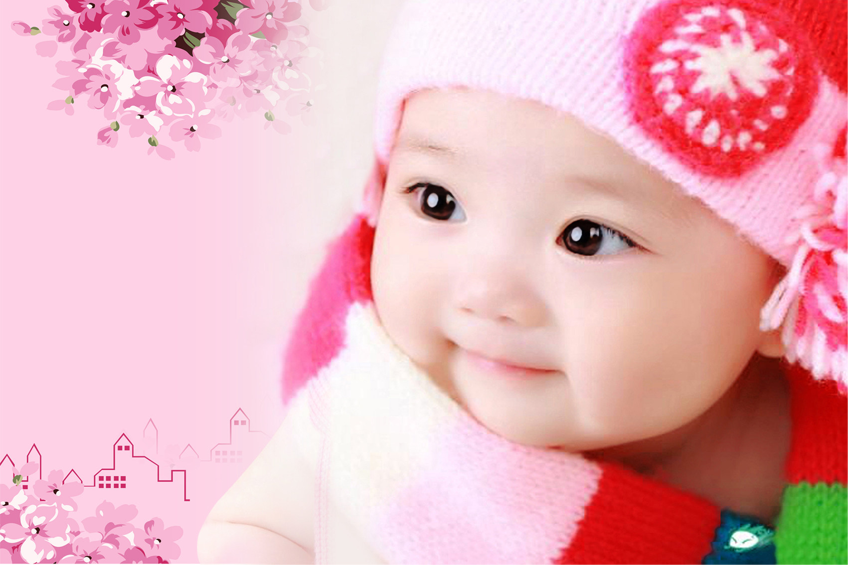 Boutique female baby picture wall sticker baby photo poster pregnant woman beautiful girl big eyes Meng Meng Bao Painting