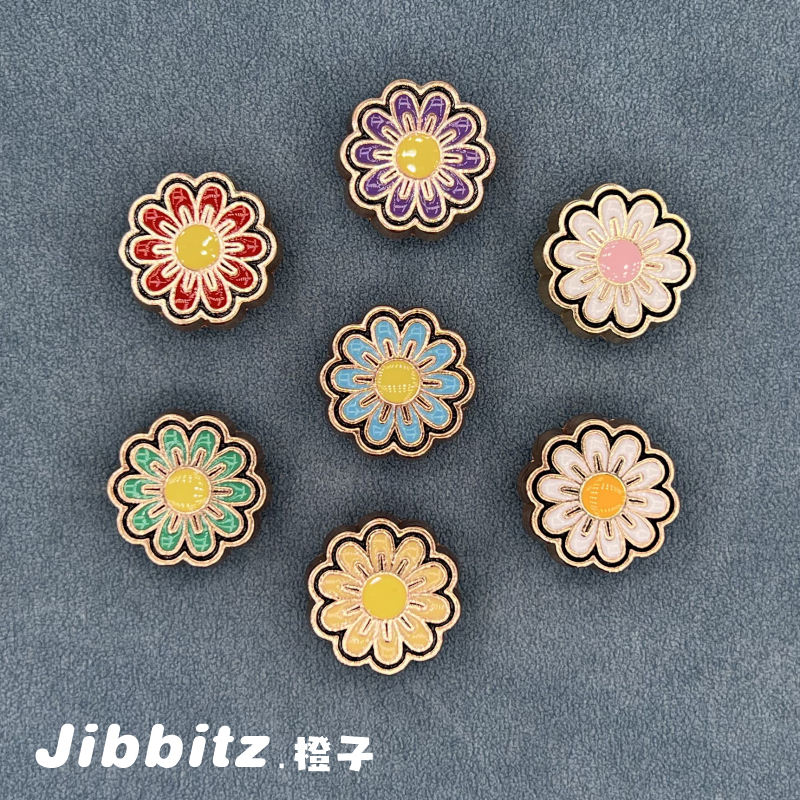Crocs Shoe Accessories Shoe Charms Suitable for Crocs Shoes Decoration Accessories Cartoon DIY Metal Daisy