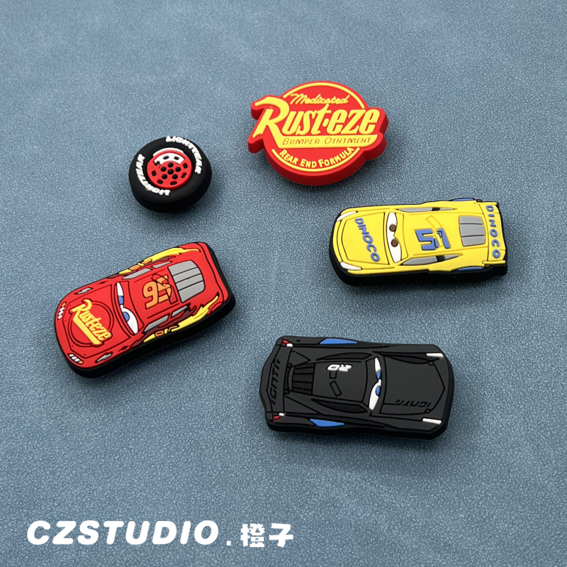 New Crocs Shoe Accessories Shoe Charms Suitable for Crocs Shoes, Cute Decorations for Kids, Cartoon Racing Car Mcqueen