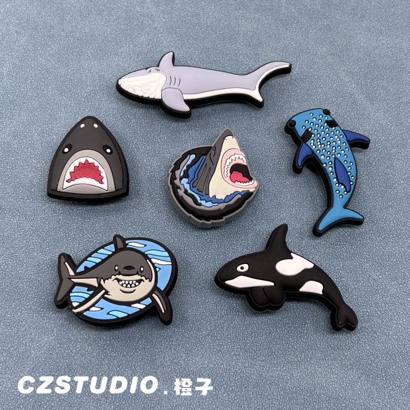 New Crocs Shoe Accessories Shoe Charms Suitable for Crocs Shoes, Decorative 3D Cute Cartoon Sea Animal Shark New Crocs Shoe Accessories Shoe Charms Suitable for Crocs Shoes, Decorative 3D Cute Cartoon Sea Animal Shark