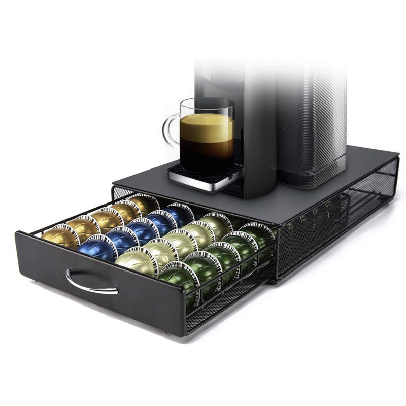 40-Piece Coffee Capsule Storage Drawer-Type Storage Box Suitable for Vertuo Line and Nespresso Rack