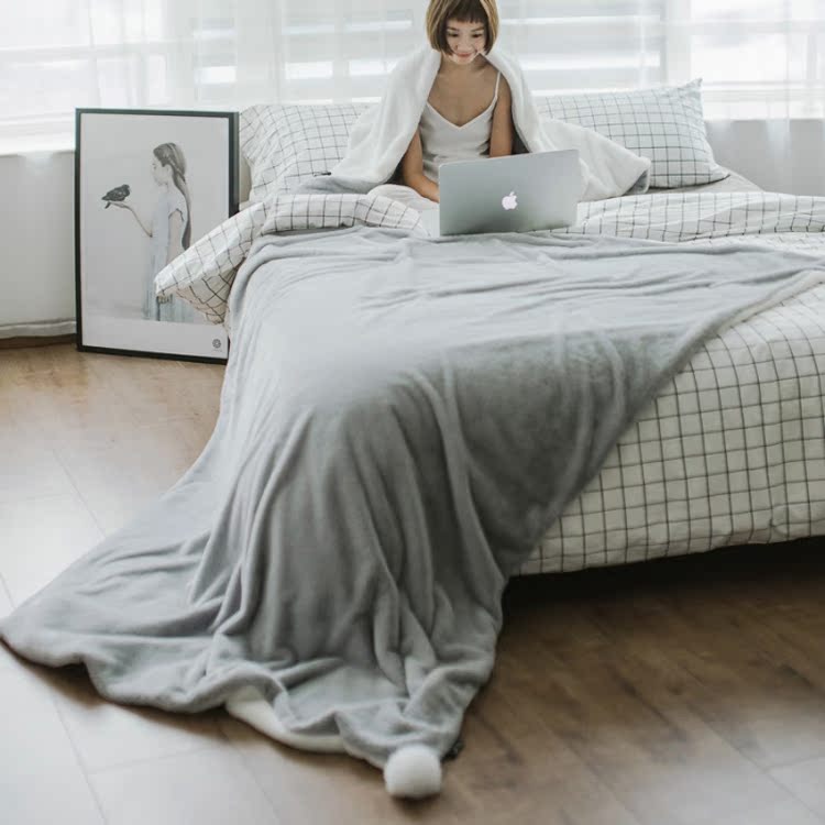 Văn phòng sofa chăn mền lười biếng ngủ chăn thường flannel chăn điều hòa không khí chăn len Bunny - Ném / Chăn chăn lông cừu uniqlo