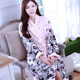 Nightgown bathrobe women's pajamas home clothes thick flannel coral fleece autumn and winter long-sleeved bathrobe sexy long Japanese style