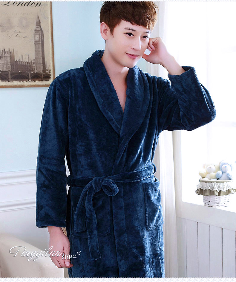 Của phụ nữ dày flannel áo choàng tắm mùa thu và mùa đông dài tay mùa thu và mùa đông san hô fleece dễ thương đồ ngủ rắn vàng