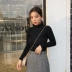 Áo len nữ 2018 mới mùa đông dày nửa cao cổ áo lông dài tay thon gọn bên trong áo dệt kim chạm đáy áo len nữ form rộng Vòng cổ áo len
