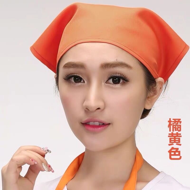 Head scarf hat custom printed logo kitchen dining room restaurant supermarket flower shop triangle scarf waiter work Baotou hat