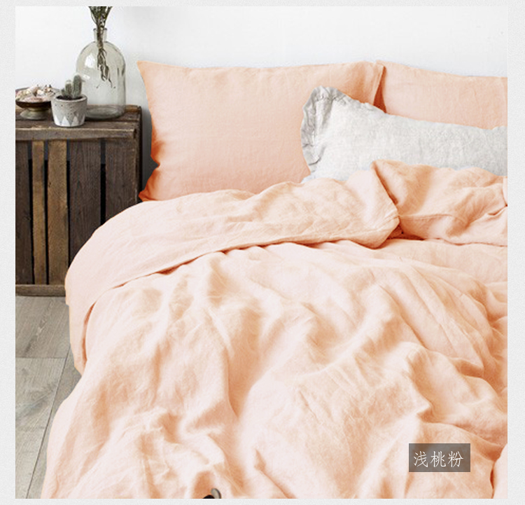 Simple Bắc Âu tinh khiết đồng bằng lanh chăn đơn đôi rửa lanh chăn mềm, kháng khuẩn thở - Quilt Covers 	chăn phao dày	