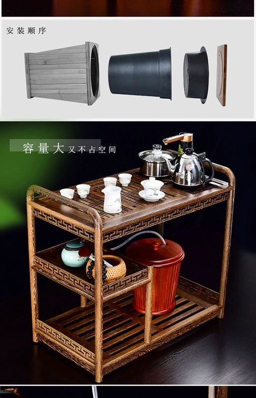 Boyuan gỗ hồng mộc gỗ rắn bã trà thùng trà trà thùng trà thùng nước thải thùng có nắp bộ lọc trà phụ kiện thùng trà ấm pha trà giữ nhiệt