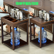 Boyuan tea cabinet with wheels Tea cart New Chinese tea table side a few solid wood black sandalwood induction cooker boiling water base