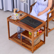 Mobile tea cart Huanghuali solid wood mahogany Wu Jinshi tea table multi-functional Kung Fu tea set Household automatic