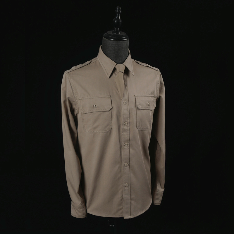 U.S. 101St Airborne Division Brothers Matching Khaki Men's Slim-Fit Tencel Cotton Shirt, Thickened Long Sleeves