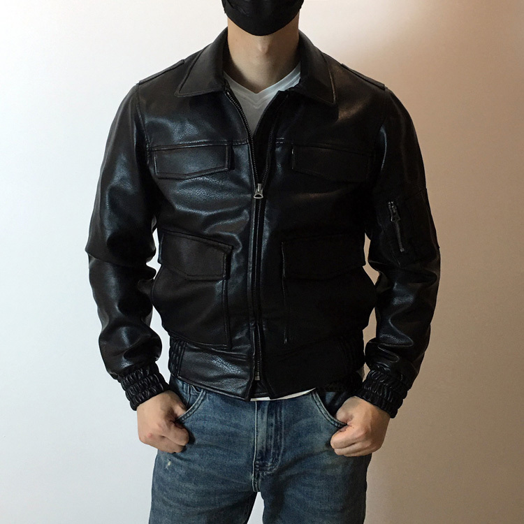 German Polizei Leather Jacket, Black Men's Short Lapel Faux Leather Slim-Fit German Army Jacket German Polizei Leather Jacket, Black Men's Short Lapel Faux Leather Slim-Fit German Army Jacket