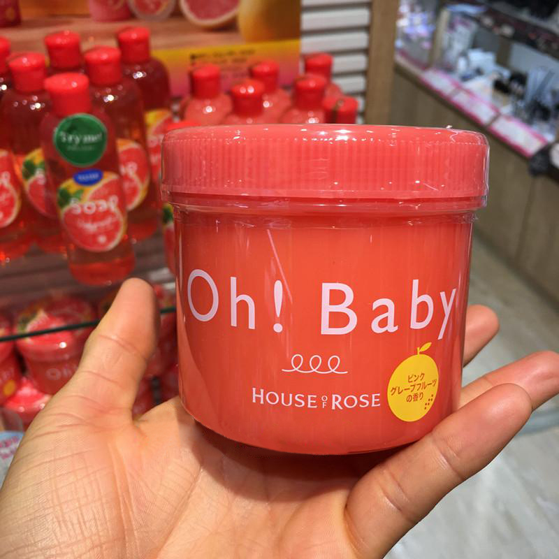 日本Oh Baby身体去角质温和细腻磨砂膏350g 红心红西柚味现货包邮