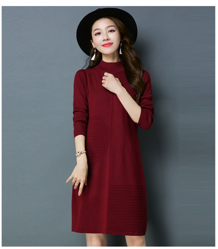 Thời trang mùa đông cao cổ áo dài phần ấm áp phụ nữ mặc đồ lót cộng với áo len dệt kim dày nhung Áo len Hàn Quốc áo giữ nhiệt nữ cổ cao	
