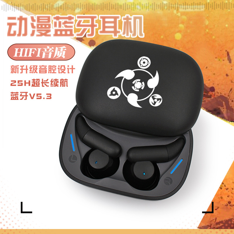 Naruto Wheel Eyes Uchiha Itachi Swirl Naruto Two-Dimensional Ninja Animation Game Wireless Bluetooth Headset