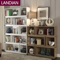 American bookcase Simple modern study Solid wood space-saving bookcase Floor-to-ceiling free combination Simple small bookcase storage