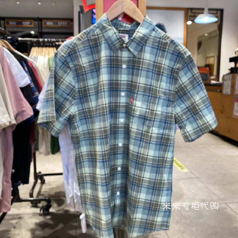 Levis Men's Plaid Cotton Stretch Short-Sleeved Shirt 86627-0356 866270356 Levis Men's Plaid Cotton Stretch Short-Sleeved Shirt 86627-0356 866270356
