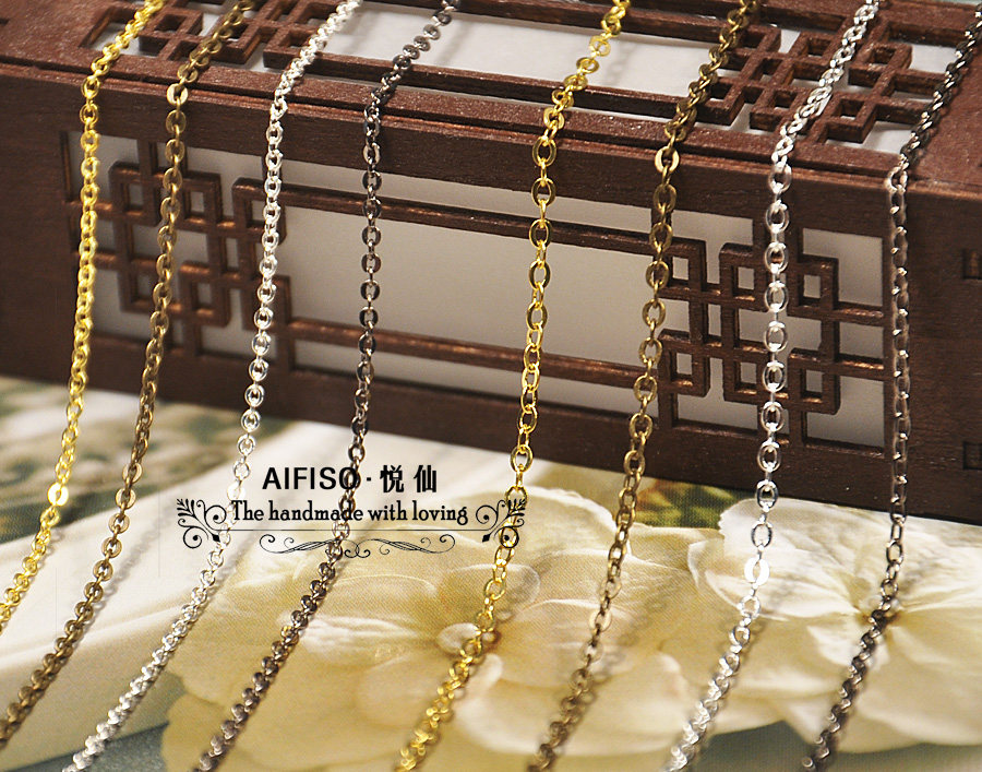 Handmade Eva Clothing Material Accessories 1 1 And 1 5MM Fine Metal Necklace Group Gold And Silver Black Bronze Four-Color Copper Chain