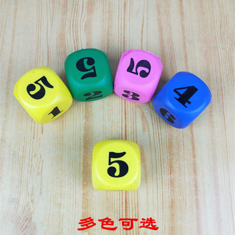 6cm Soft Elastic Griddle Large Number Digital Dice Children Enlightenment Cognitive Props Kindergarten Toy Color