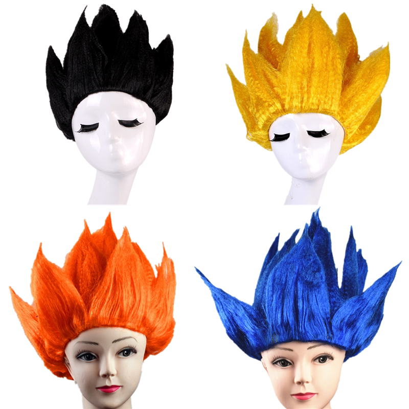 New Anime Costume Wig Super Saiyan Dragon Ball Goku Black Hairstyle Yellow Full Wig Set