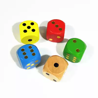 Children toy sieve 3cm wood points colorful digital color kindergarten student wooden dice
