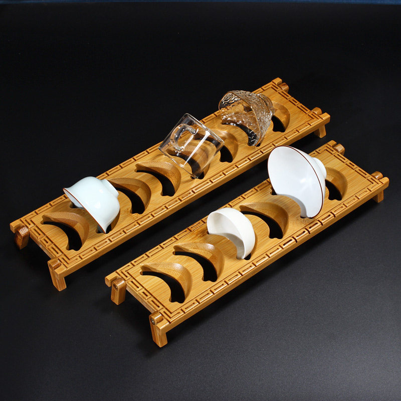 Portable bamboo cold cup shelf Folding Bamboo Cup Shelf Tea Cup Containing shelf Gongfu Tea Tea Dao Accessories