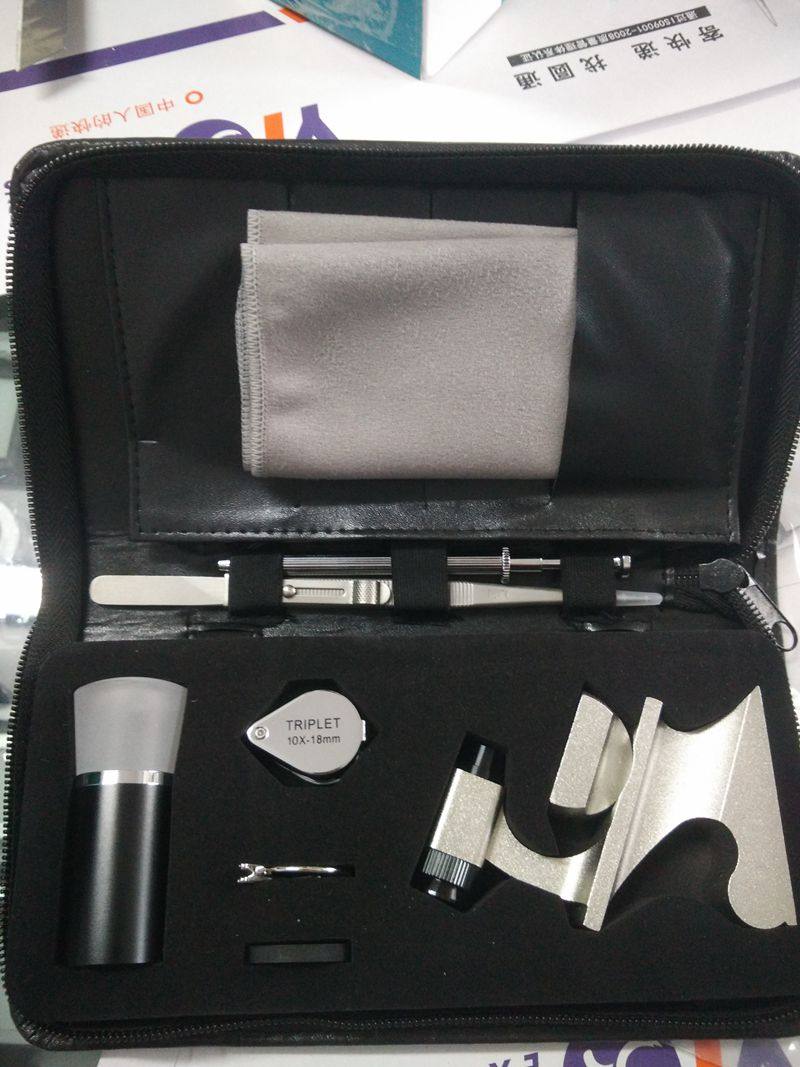 Portable Diamond Identification Kit Enlarge Cut Girdle Mirror Tweezers Drill Cloth Colorimetric Gemstone Claws