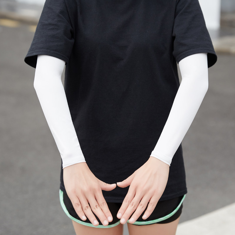White Ice Silk Outdoor Riding Sunscreen Sleeve Riding Arm Jacket Bike Accessories Cuff arm sleeve Anti UV