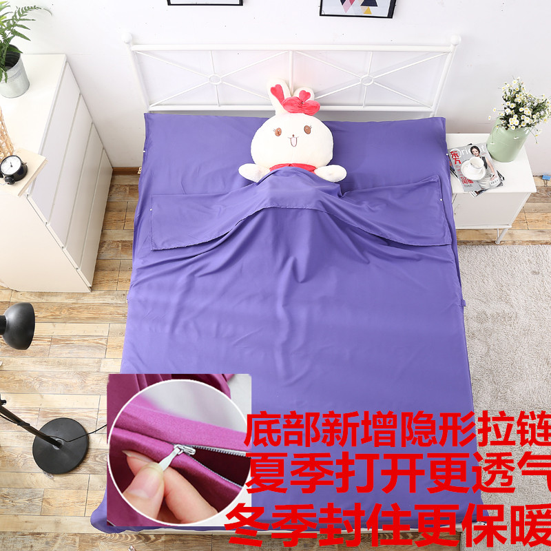 Vệ sinh khách sạn cotton túi ngủ người lớn du lịch ngoài trời du lịch cần thiết siêu ánh sáng trong nhà khách sạn trên tấm bẩn