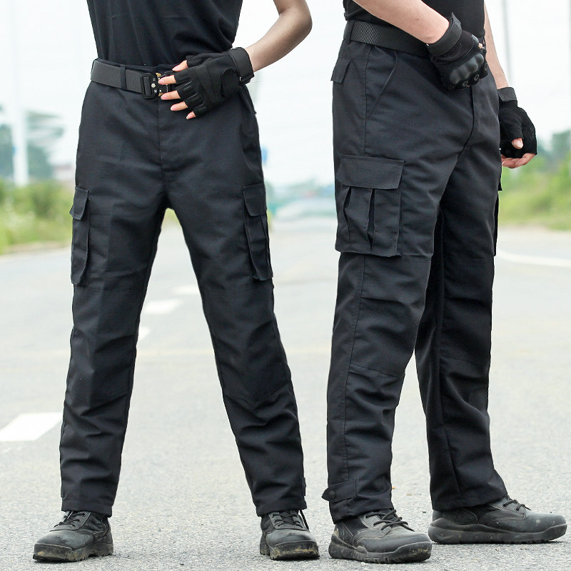 Black combat training pants wear-resistant overalls trousers outdoor training pants camouflage pants