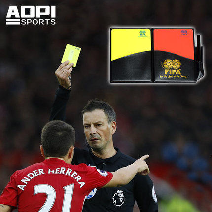 Olympic football referee red and yellow card football referee special equipment yellow card red card with high-grade leather case