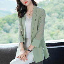 FYOG Spring and Autumn New Womens Temperament Joker Mulberry Silk Small Suit Design Sense