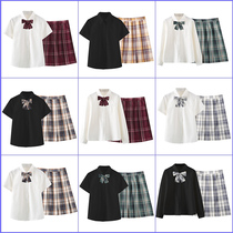 JK uniform skirt genuine suit full set of autumn clothes autumn and winter ice cream gentle knife e-sports girl grid skirt college style
