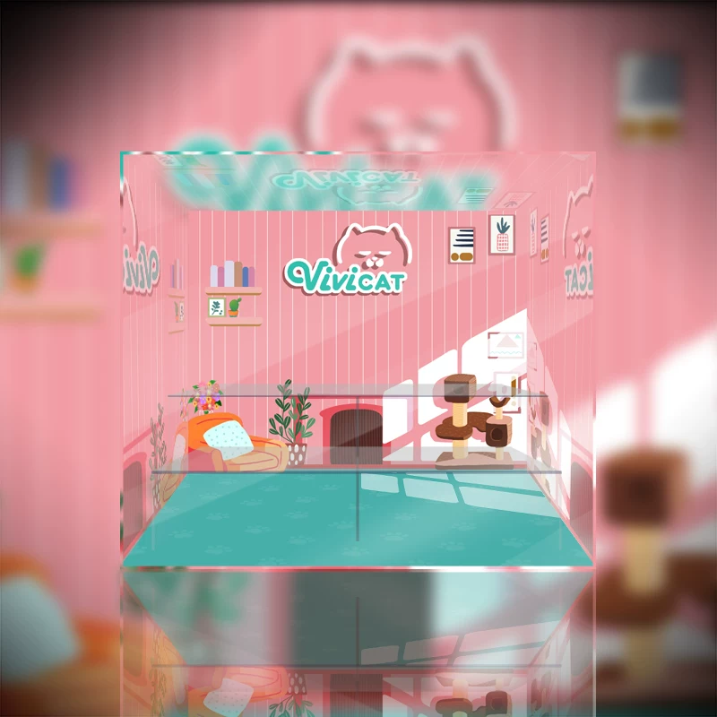 [Dustless] Bubble Mart Vivi Cat Lazy Sitting Series Blind Blind Store Displayer Ak clan пылезащитный ящик