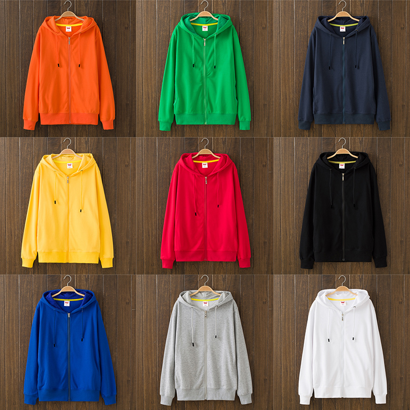 Solid Color Sweatshirt with Zipper, Candy Color, Unisex, Hooded, Thin, Fleece-Lined, Thick, Spring, Autumn, Winter Jacket, Hoodie, Cardigan
