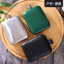 304 stainless steel wine jug personality with portable outdoor 6 oz square kettle Mini small wine bottle gift dress