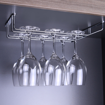 Stainless Steel Red Wine Cup Rack Single Row Creativity Inverted Wine Rack Home Ostyle Bar Taller Goblet wine cabinet Hanging Cup Rack