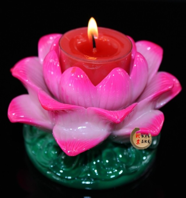 Beijing Buddha Supplies Delicate Multifunction Ghee Wax Seat Lotus Crisp Oil Lamp Holder Wax base lotus flower