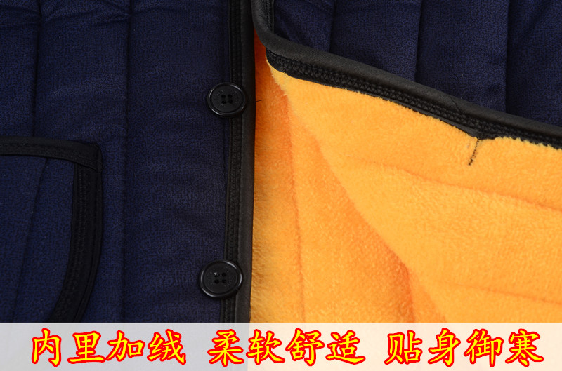Áo khoác cotton nam trung niên cotton thiết lập ấm áp để mở quần áo mùa đông mặc quần áo cotton cộng với chất béo cỡ lớn áo khoác len nam