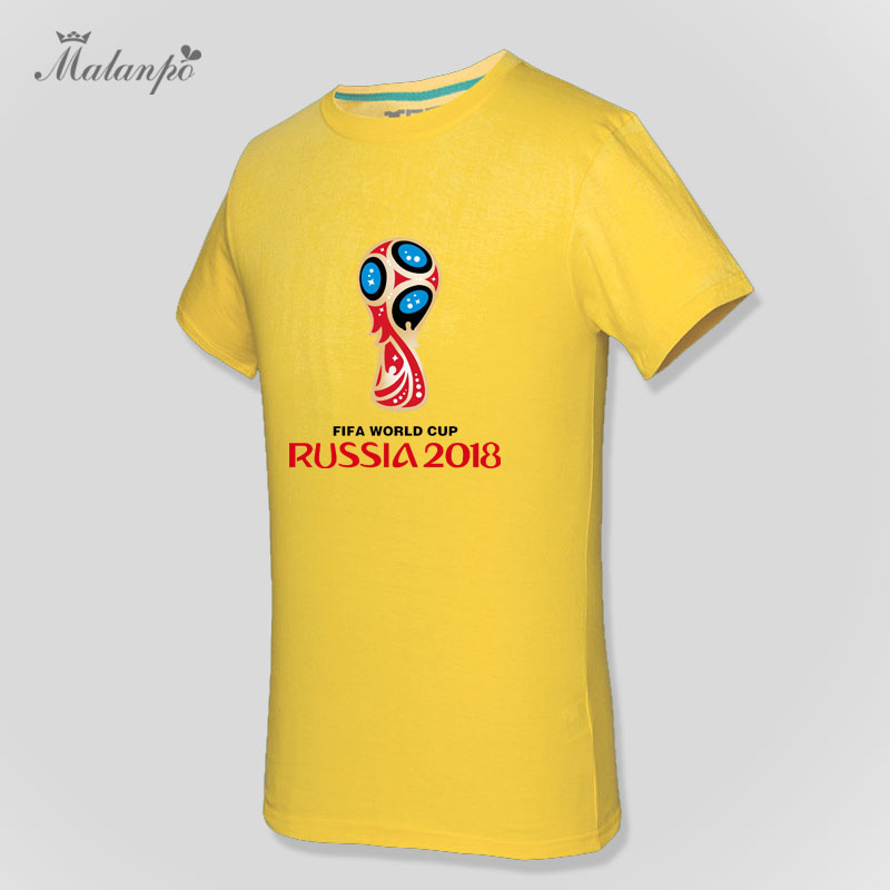 2018 Nga World Cup T-Shirt ngắn tay cotton người hâm mộ Brazil Pháp đội Tây Ban Nha Đức jersey đồng phục