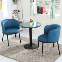 Nordic balcony leisure chair simple fabric bedroom small round table chair combination cafe milk tea shop table and chair cloth