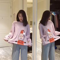 Santa Claus pure cotton pajamas womens autumn and winter net red long-sleeved Japanese cute home clothes two-piece 2018 new